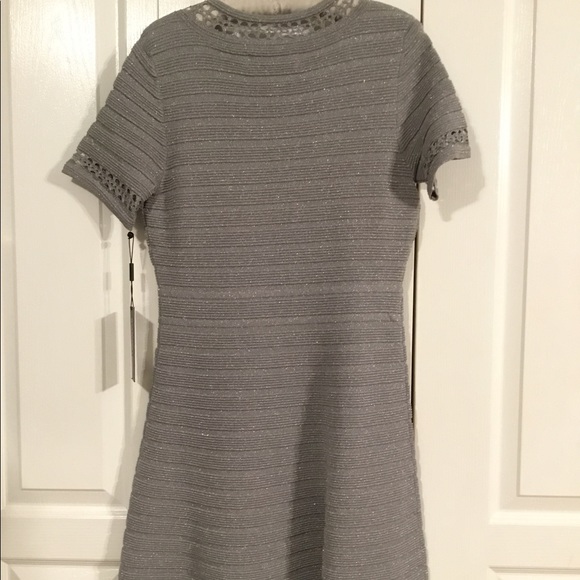 NWT - Karl Lagerfeld Paris Silver Knit Dress - Sz Medium (size 6/8) - Picture 2 of 5